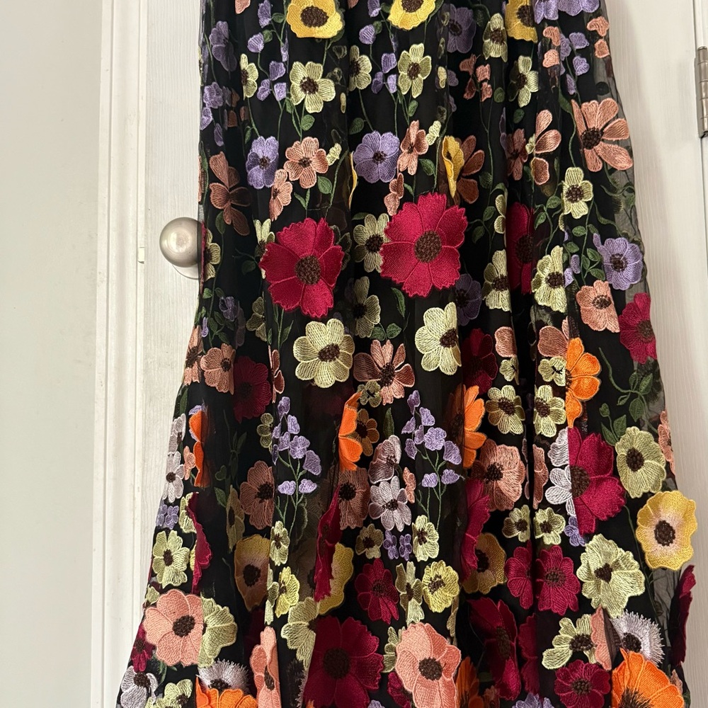 Just Me Black Floral Midi Dress - Picture 5 of 9